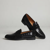 Arianna — Black Penny Loafers with Padded Insole