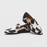 Antonella — Cow-Print Pointed Slip-On Flats
