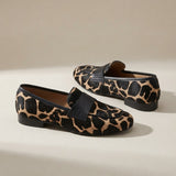 Ambra — Leopard-Print Loafers with Black Trim