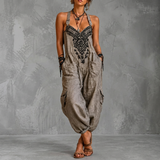 Aaltje — Relaxed Boho Jumpsuit with Contrast Detail and Pockets