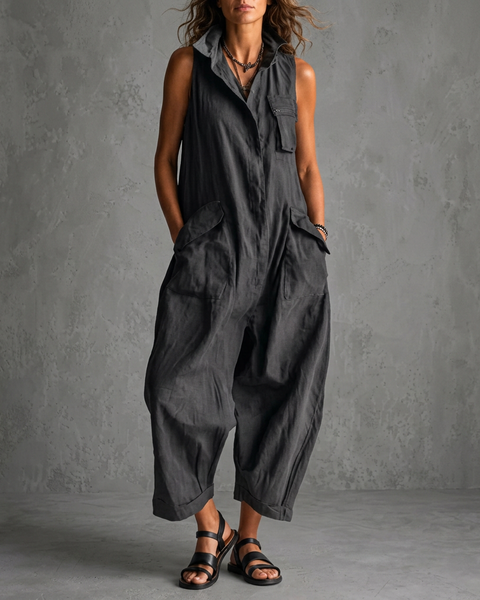 Edmunda — Relaxed Utility Jumpsuit with Oversized Pockets