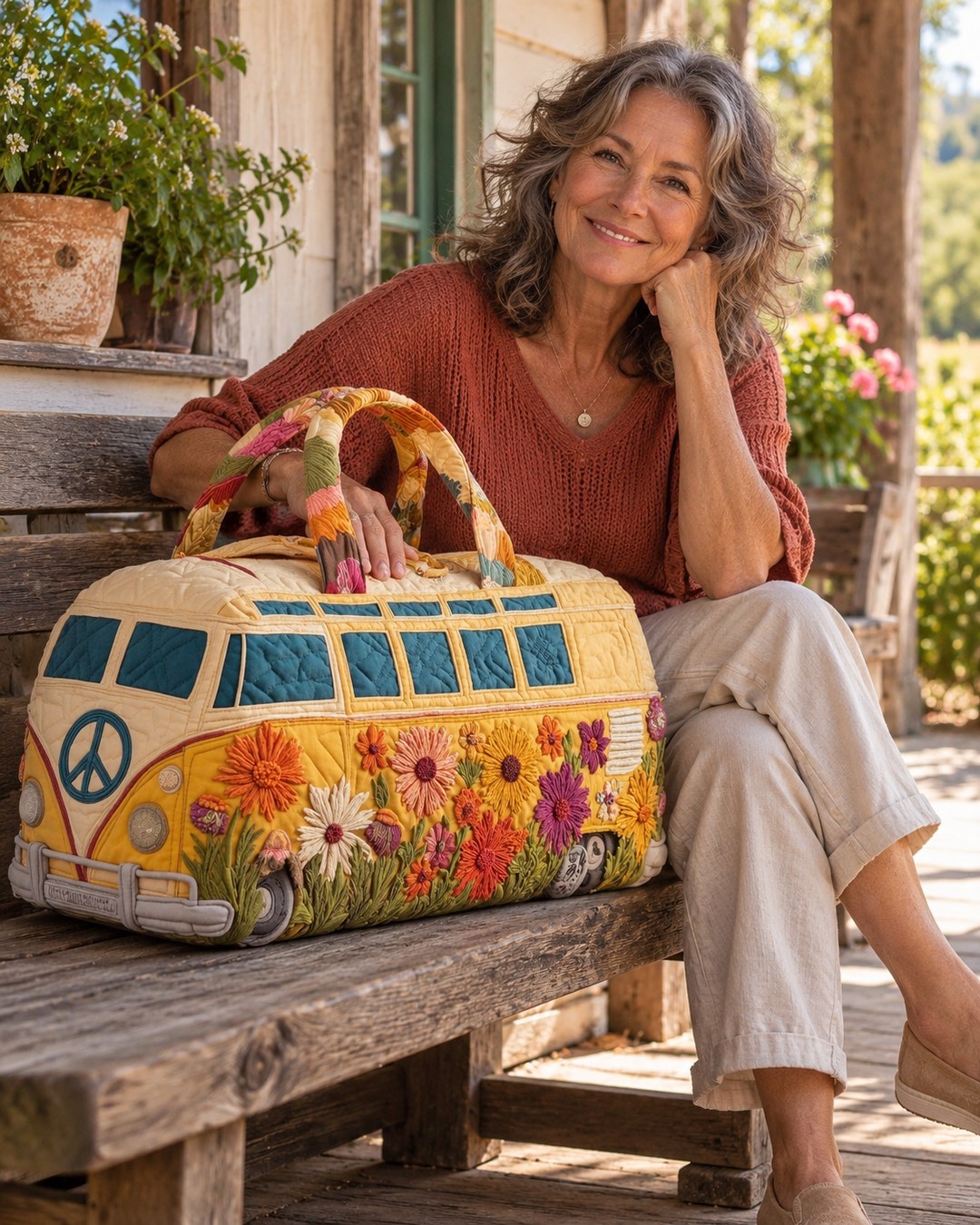 Lyn F. with her camper van bag