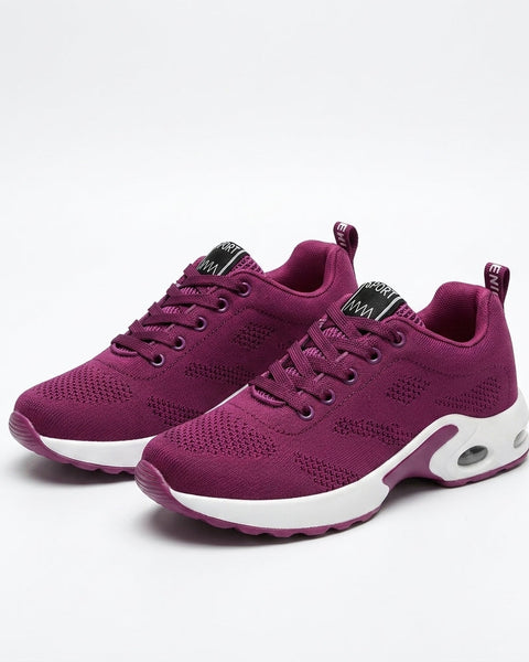 Justine — Purple Air-Cushion Lace-Up Sport Sneakers