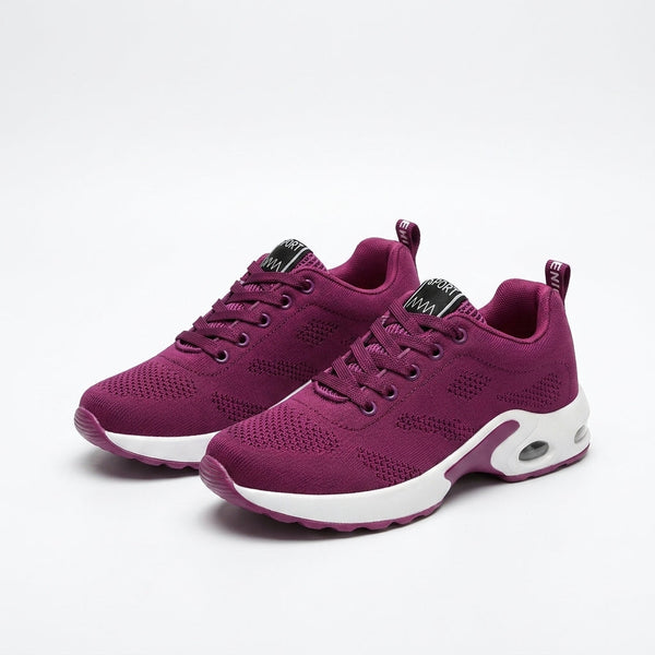 Justine — Purple Air-Cushion Lace-Up Sport Sneakers