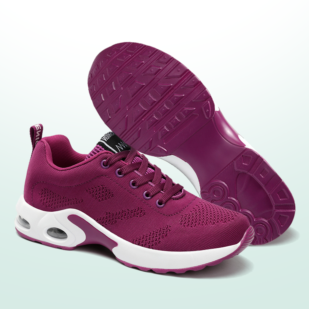 Justine — Purple Air-Cushion Lace-Up Sport Sneakers