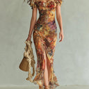  Orange Floral