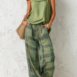 Bathsheba — Checked Two-Piece Trouser Set