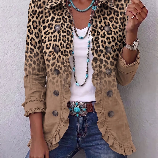 Greta — Ruffled Button-Front Jacket