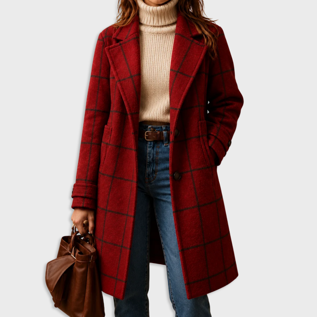 Kaitlyn — Elegant Plaid Coat