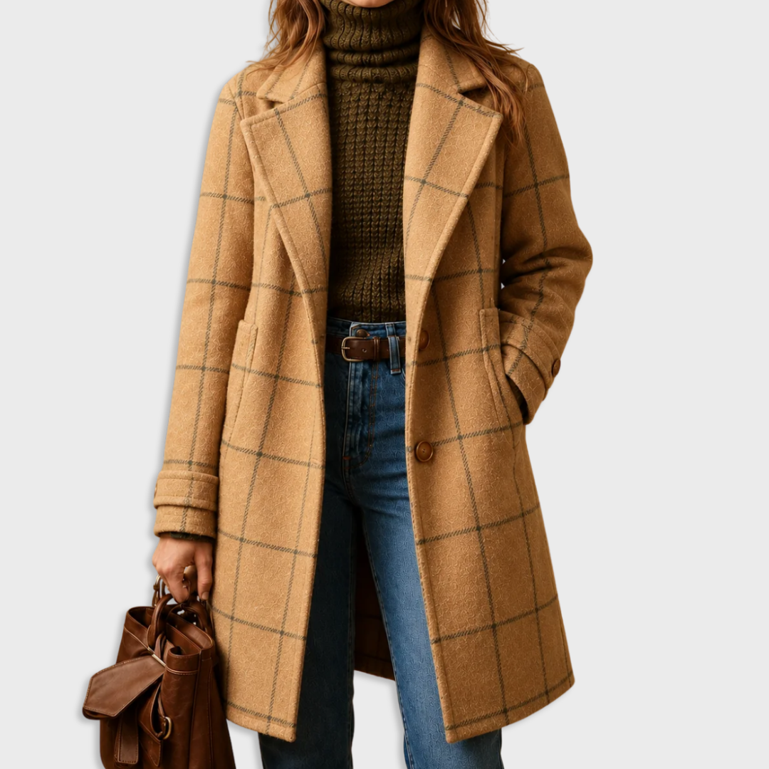 Kaitlyn — Elegant Plaid Coat