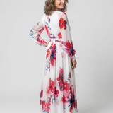 Eldrid — Floral Wrap Maxi Dress with Long Sleeves and Tie Waist