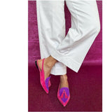 Flavia — Pointed Slingback Flats in Fuchsia and Purple