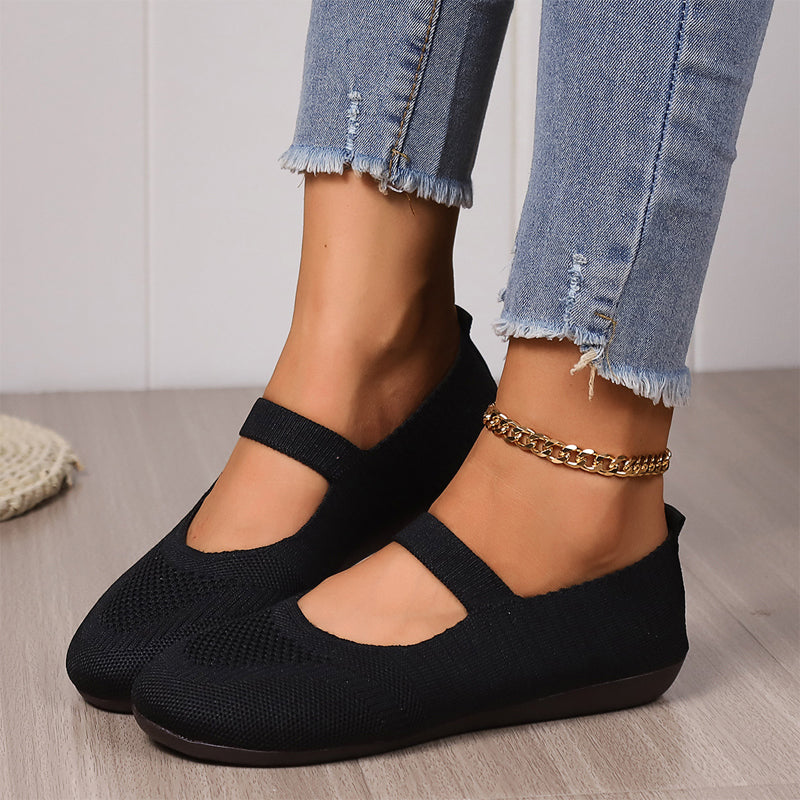 Cybil — Breathable Knit Mary Jane Flats