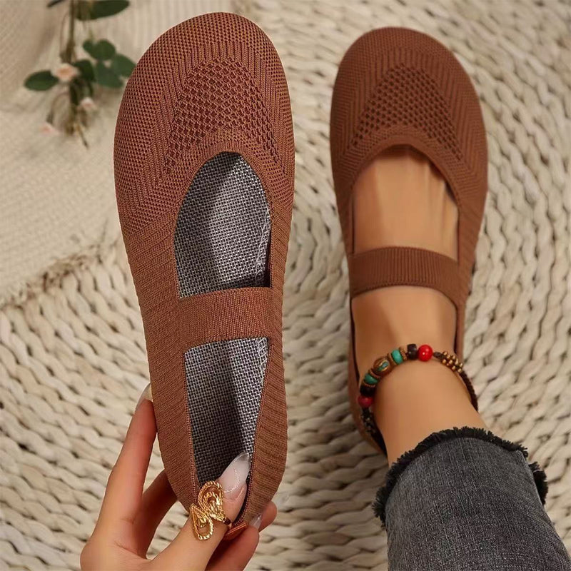 Cybil — Breathable Knit Mary Jane Flats