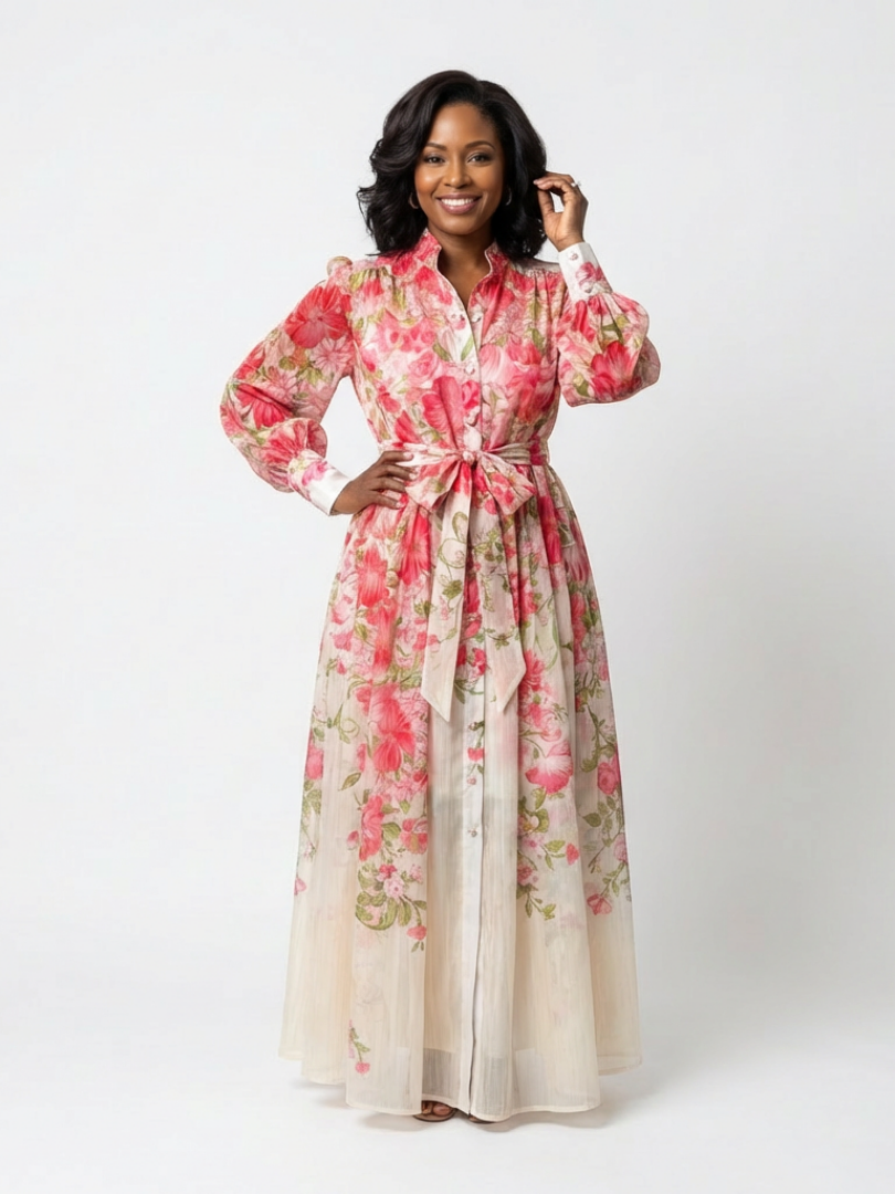 Eilonwy — Coral Pink Floral