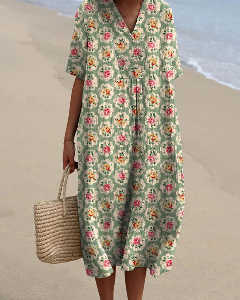 Noemie — Soft Floral Midi Dress