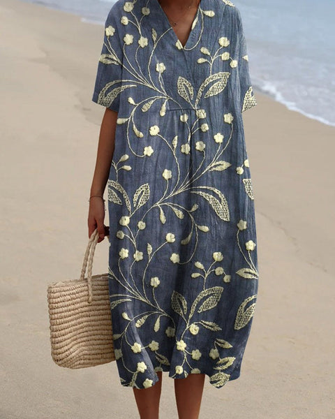 Zephyr — Navy Wildflower Midi Dress