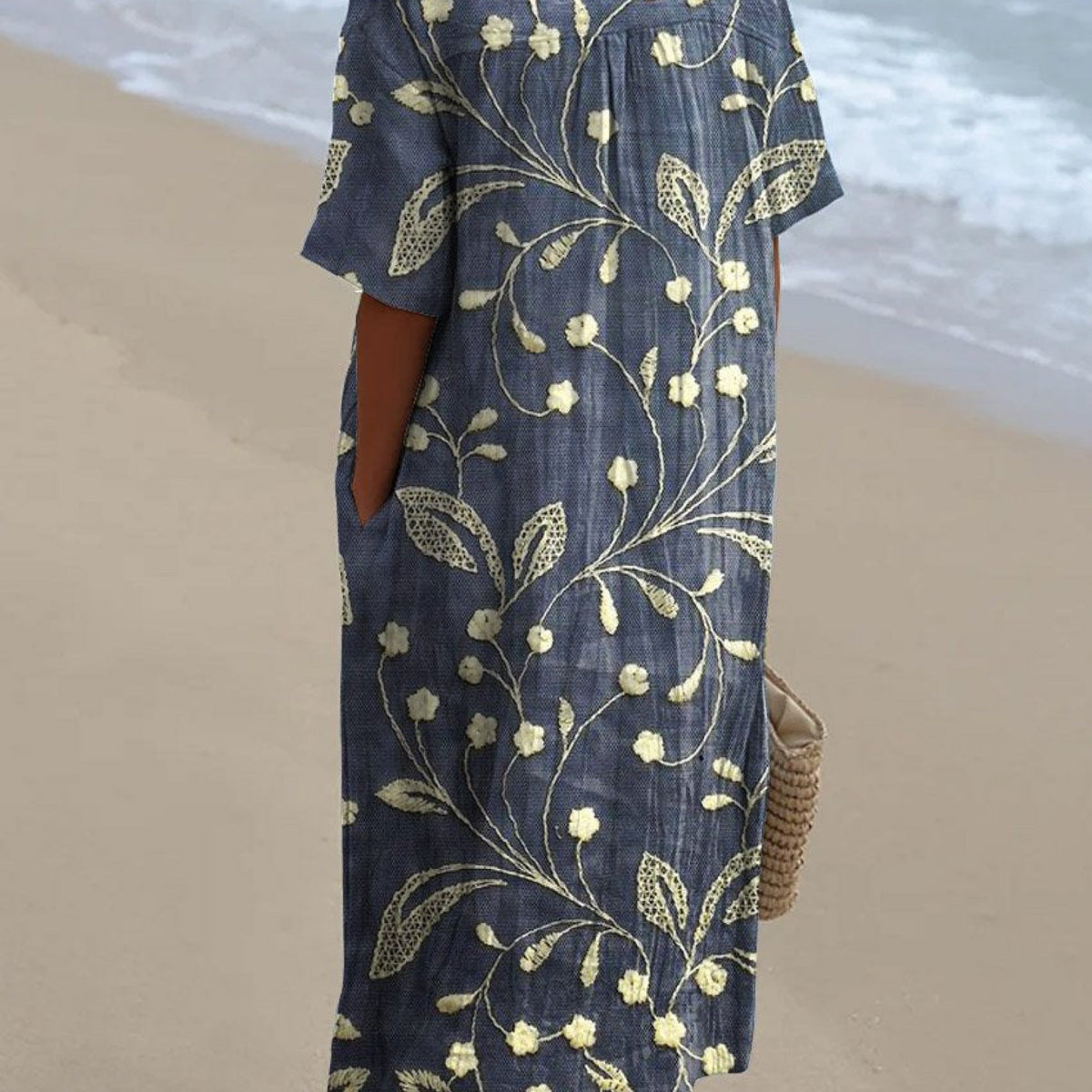 Zephyr — Navy Wildflower Midi Dress