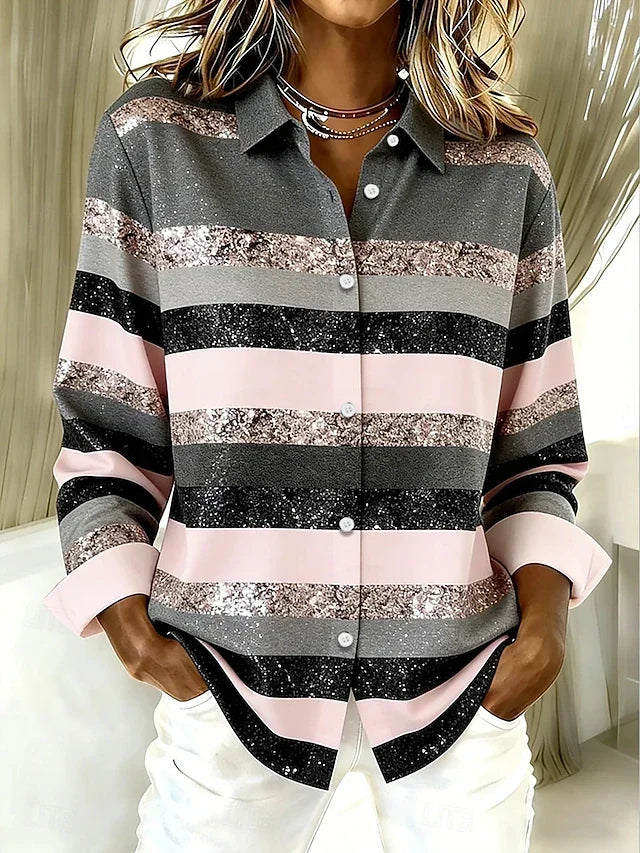 Antonia — Blush Pink and Grey Stripe